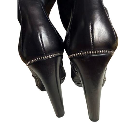 AlaĂŻa Alaia Paris Black Leather Knee-High Zipper Boots 40.5 Italy - Picture 8 of 12